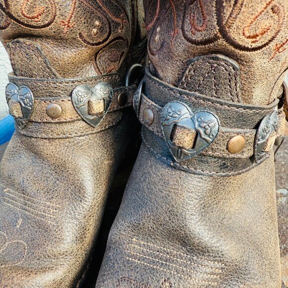 Durango Crush Heartbreaker Distressed Women's Cowboy Boots 6.5 - Picture 2 of 15